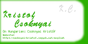 kristof csoknyai business card